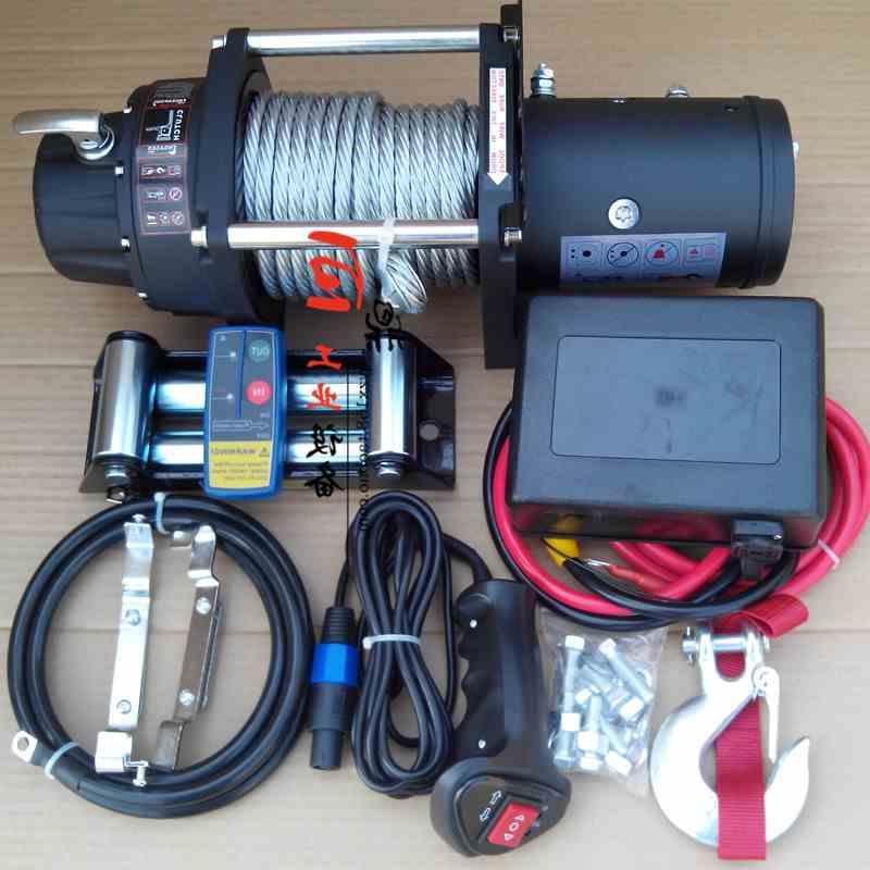 巨鼎 电动绞盘越野汽车自救6000磅12V吉姆尼3吨拉力绞车机