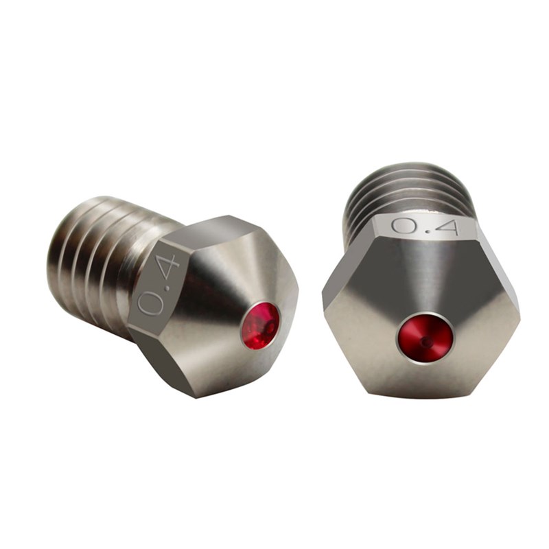 新品红宝石喷嘴 V6热熔融1u.75mm喷头0.4mm耐高温顺滑不阻流塞耐