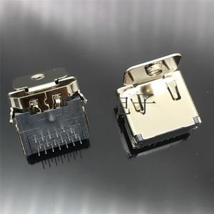 高清連接器 HDMI 19P 三排插板有耳帶螺絲孔 HDMI母座