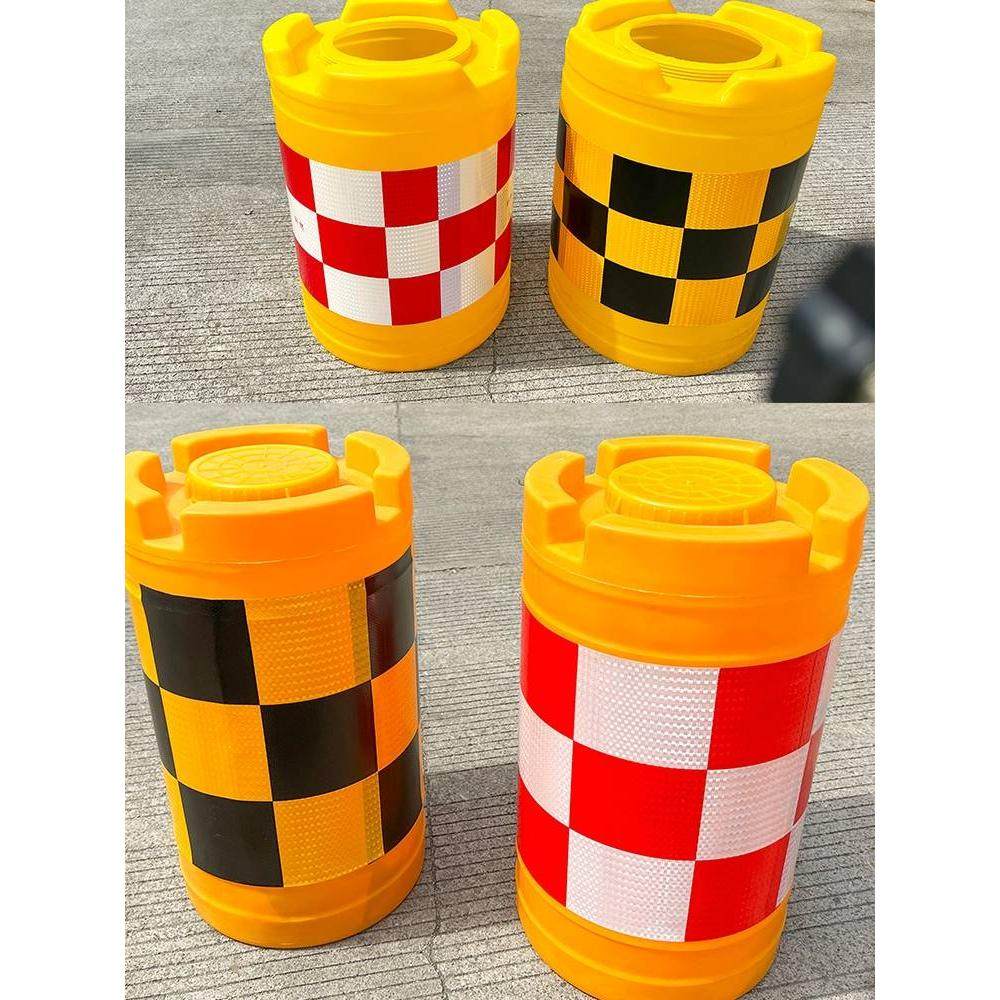 滚塑水马防撞桶圆柱形塑料隔离桶高速路口道路交通注水反光警示墩