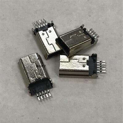 迷你MINI USB 5P 公头 贴片式 180度 迷你-5P头焊板USB沉板式mini