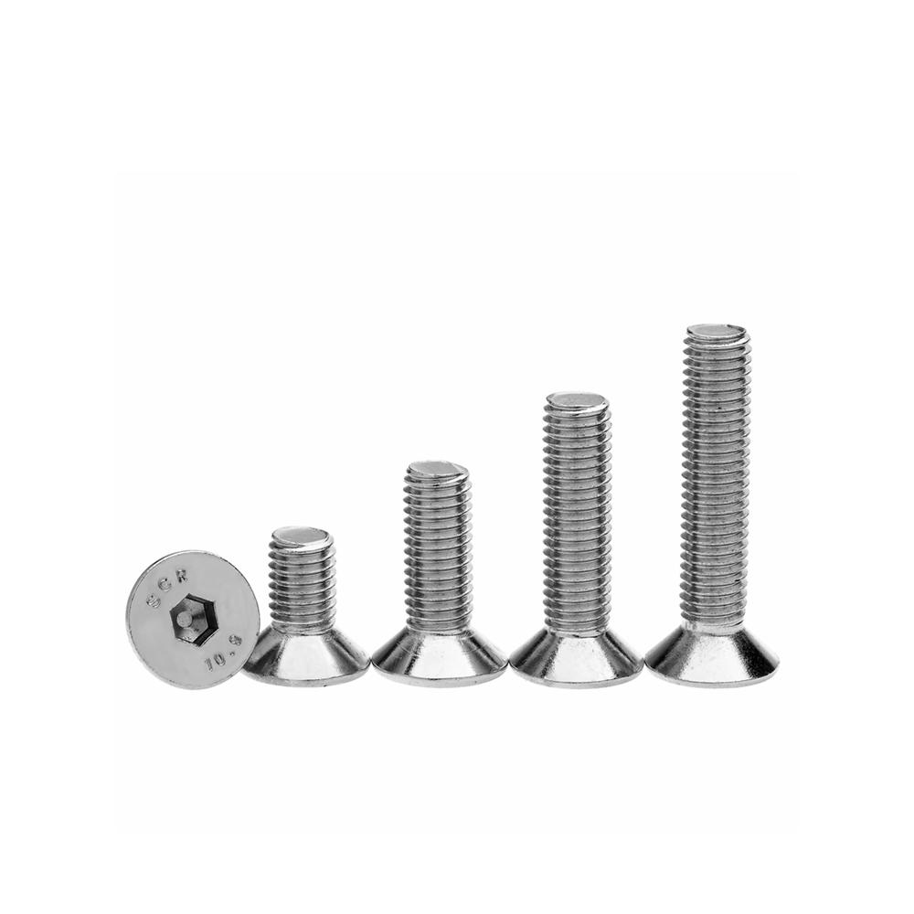 10.9级镀镍沉头内六角螺丝钉DIN7991平头内六角螺钉 M3M4M5M6M8