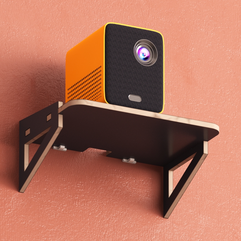 投影仪支架墙上横装壁挂床头托盘置物架免打孔吊架路由器放置架子