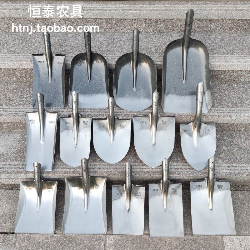 铁锹农用尖锹方锹煤锹平头圆头铲子淬火锰钢小锹头加厚挖土沟铁掀图片