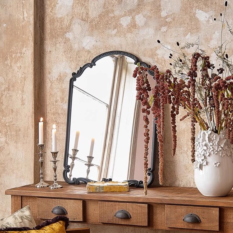 欧式复古艺术梳妆化妆镜浴室洗漱镜美式异形玄关客厅卧室壁挂镜子
