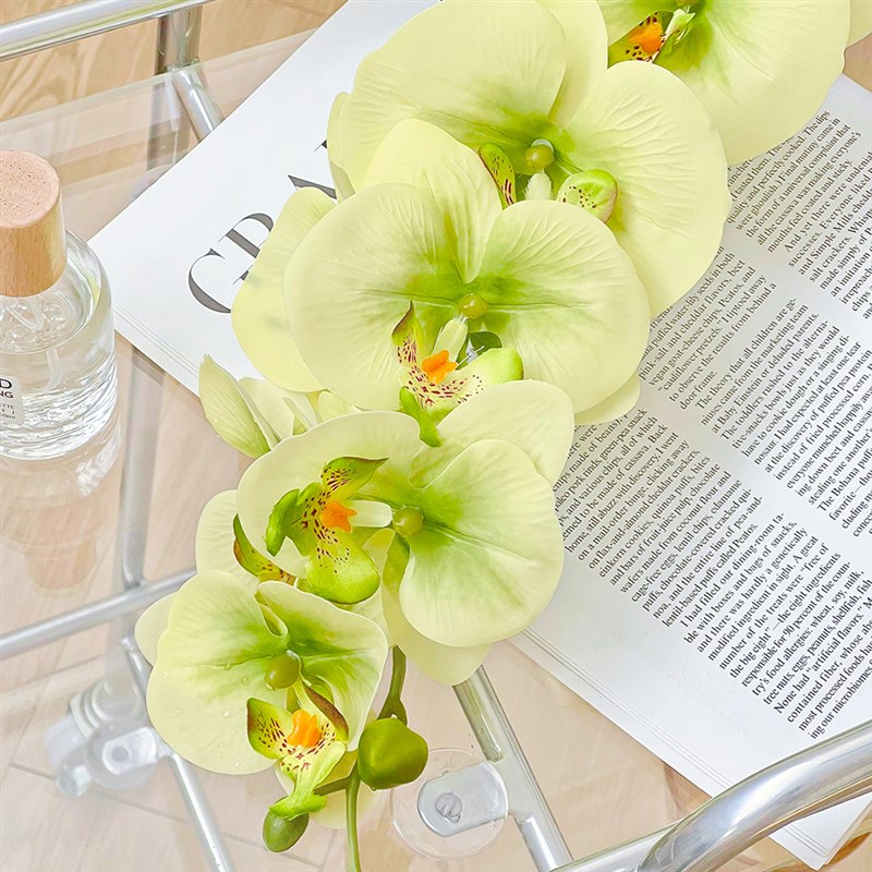 手感保湿蝴蝶兰仿真花假花桌面z摆设轻奢高端插花餐桌花艺摆件装