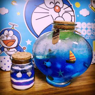 DIY许愿瓶星空星云瓶漂流瓶彩虹瓶海洋瓶幸运星瓶玻璃木塞瓶