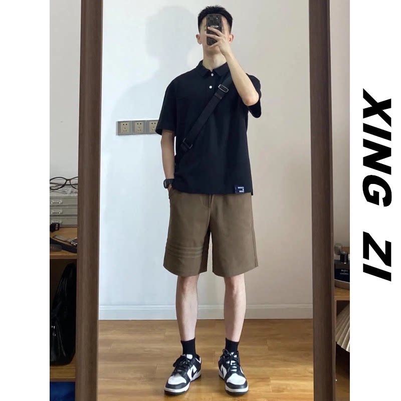 夏季宽松美式百搭短袖POLO衫男