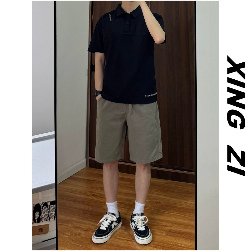 夏季凉感宽松短袖POLO衫男百搭