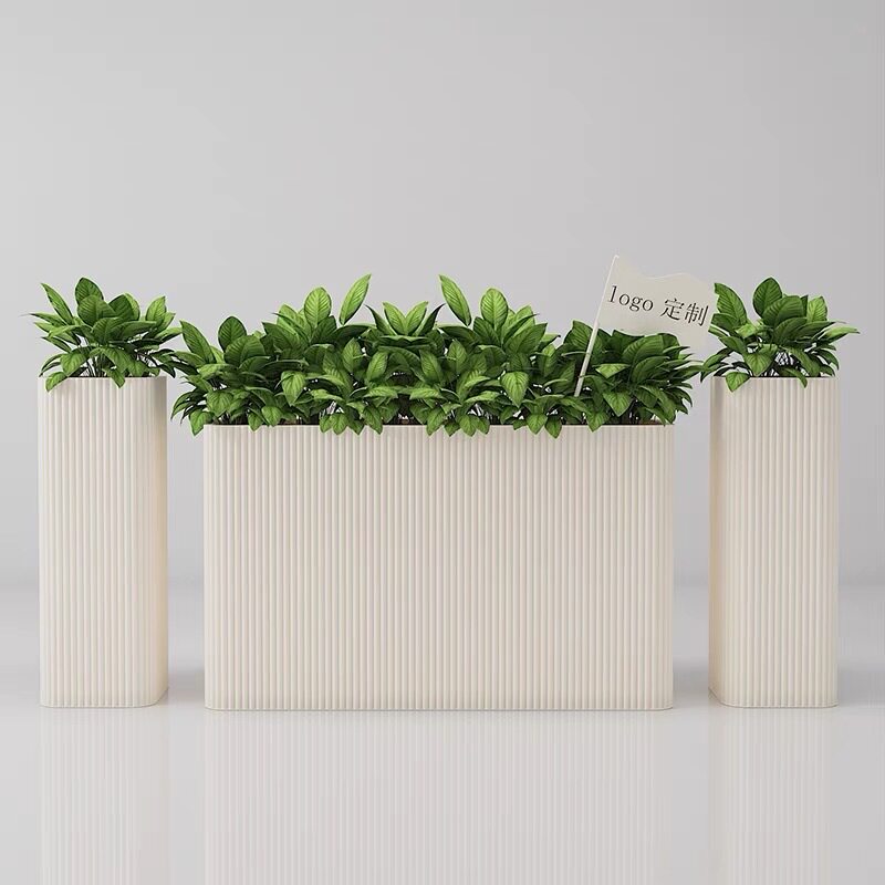 定制外摆隔断围栏室外种植箱金属花架长方形花槽铁艺户外花箱组合