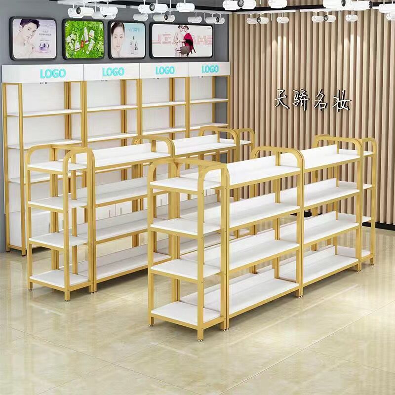 中岛柜展示柜双面超市货架客厅店展示架透明展示柜化妆品陈列柜图片