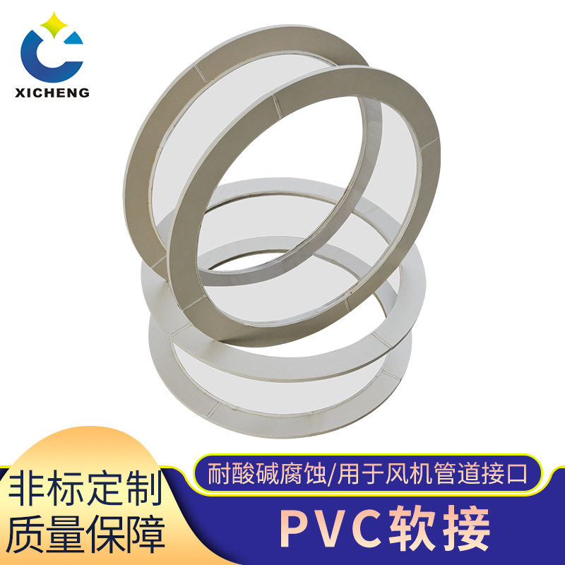 定制风机管道配件透明PVC软接加工耐腐蚀塑料波纹连接方型转接