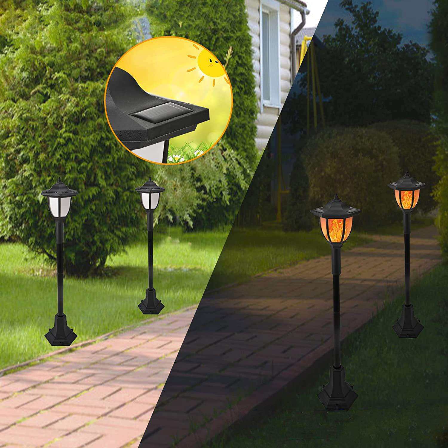 户外太阳能路灯火焰草坪灯插地防水花园别墅装饰景观氛围灯