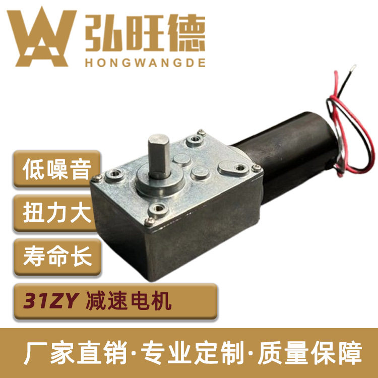 31ZY涡轮减速电机 24V大扭力自动窗帘机自动售货机金属齿轮正反转