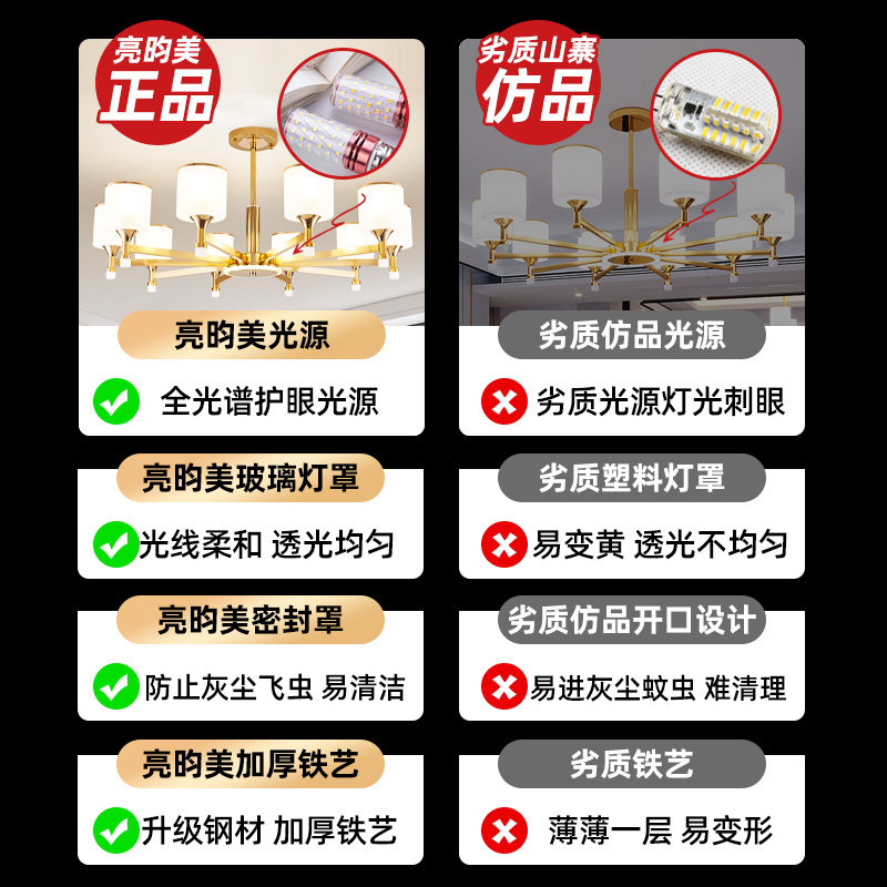3YV5客厅灯轻奢吊灯餐厅灯简约现代大气欧式灯臂发光灯具全屋组合