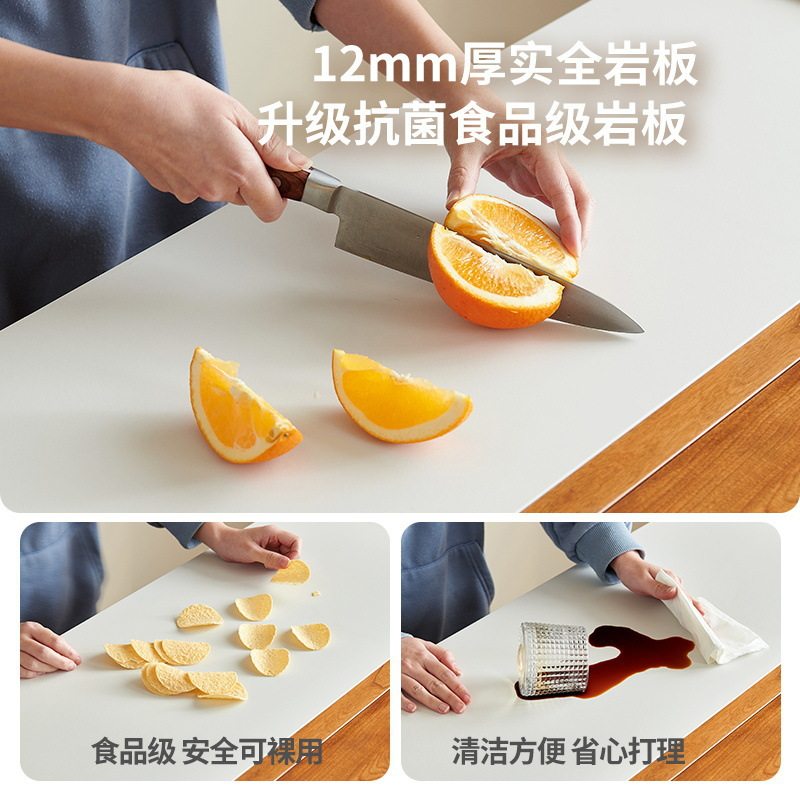 沃顿岩板桐语特 原木风可伸缩沃顿岩板纳福岛台客厅家用小户型可