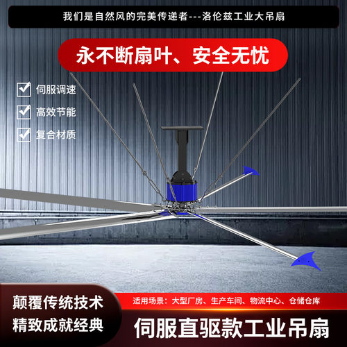 伺服直驱款S2-GF4000 工业吊扇车间通风降温吊扇永磁内转工业风扇