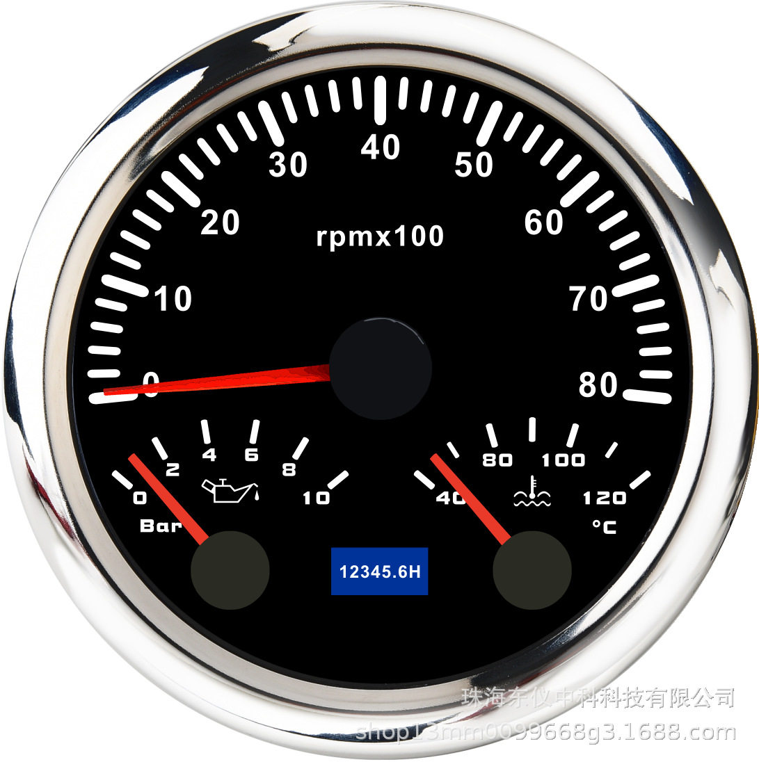 85mm三合一指针转速油压水温表