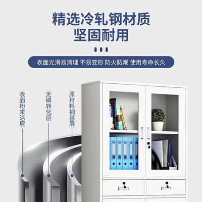 铁皮文件柜多层储物柜办公带抽屉资料柜书柜橱柜鞋柜卷柜带锁矮柜