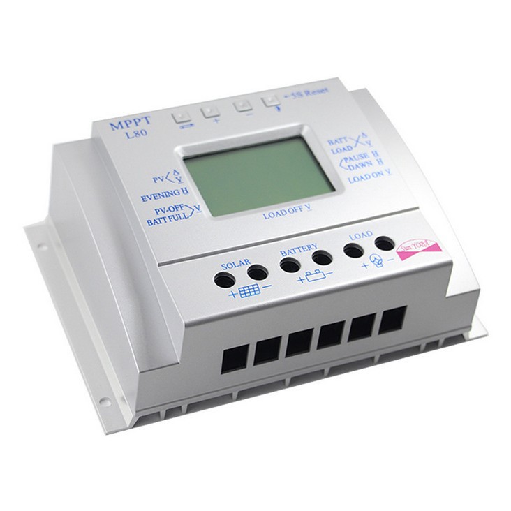 PWM80A光伏发电控制器1000W太阳能电池板控制器带电量显示控制器