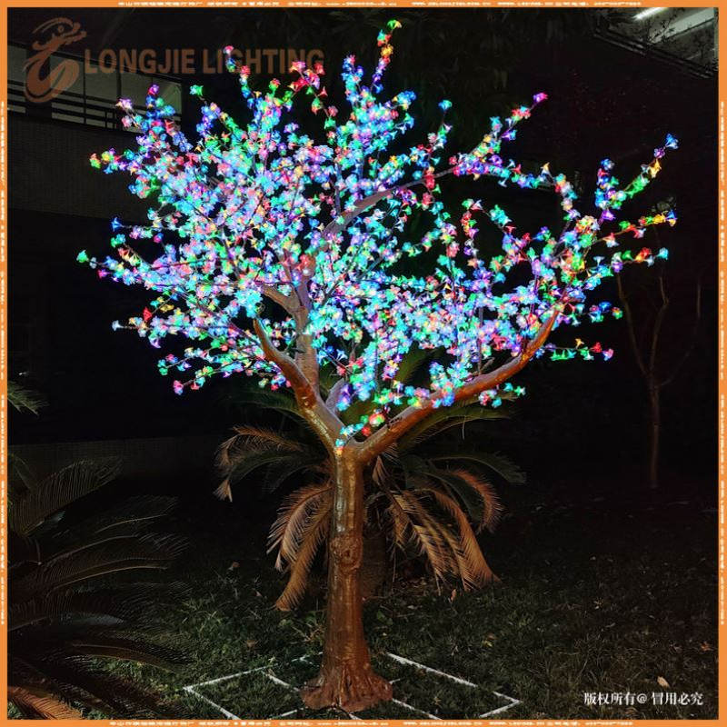 3240灯 高3.0米 RGB变色仿真树灯 DMX512点控制仿真花树灯