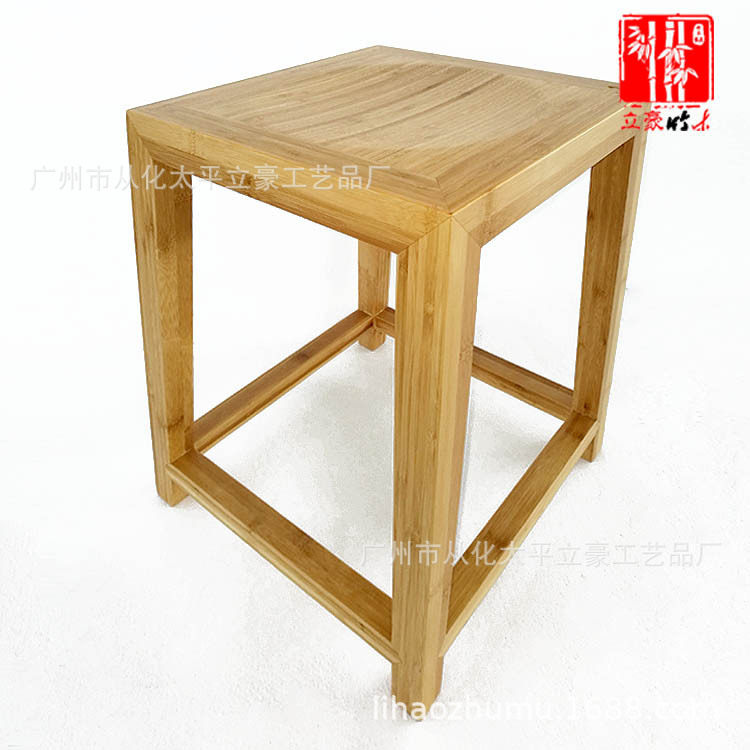 立豪竹木家具厂加工定制竹制茶凳竹矮凳竹制换鞋凳订制竹木方凳