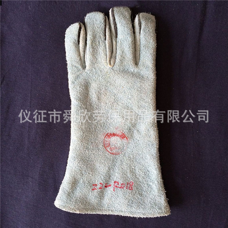 耐磨牛皮防割手套劳保作业防护电焊手套加厚隔热防滑搬运劳保手套