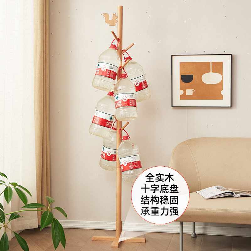北欧简约实木落地单杆衣帽架