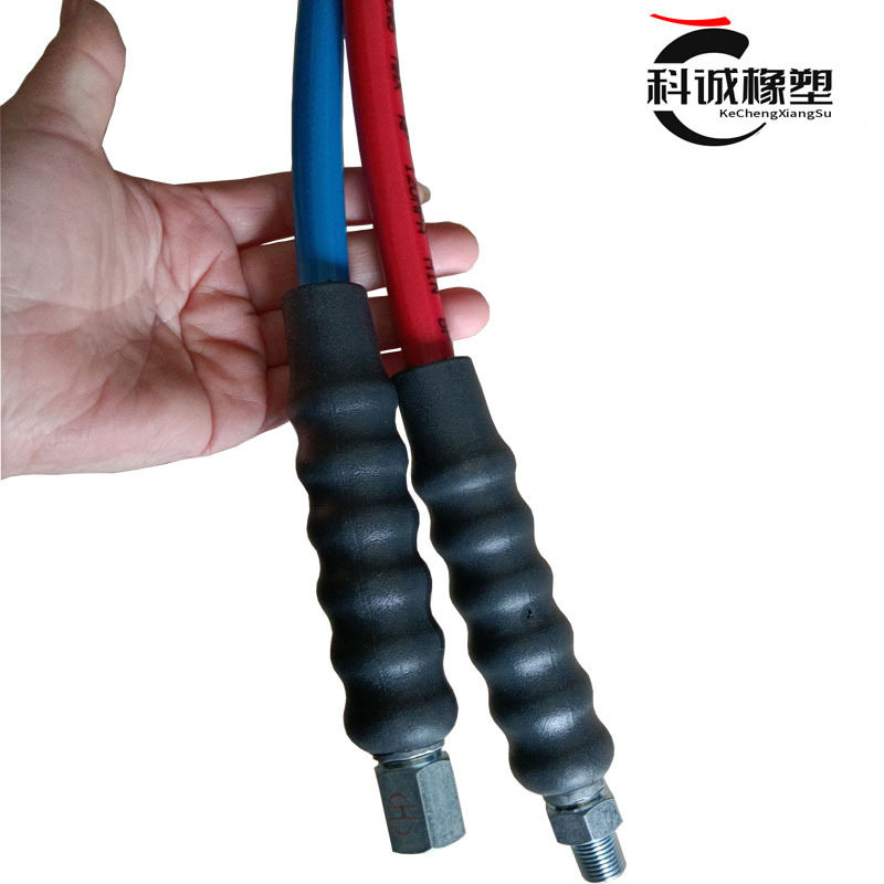 压缠绕树脂管 钢丝编织缠绕胶管并联高压树脂管彩色 带手柄