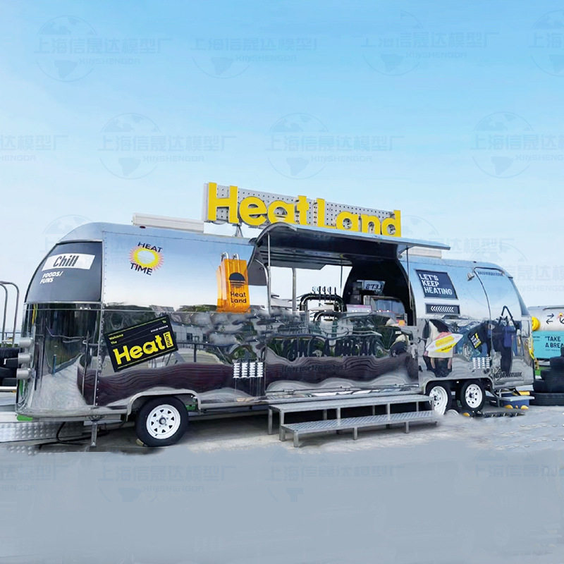 镜面不锈钢旅居车 露营地餐饮早点售卖餐车 小型户外野炊美食房车