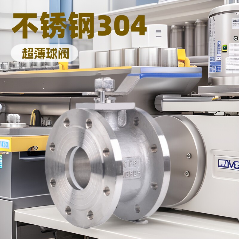 Q71F-16P 304不锈钢薄型球阀意大利式超薄型手动对夹球阀DN50 65