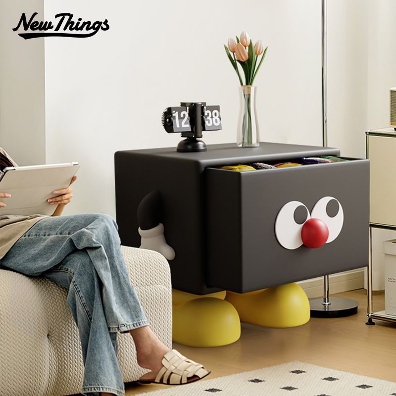 可爱大眼睛儿童床边收纳柜