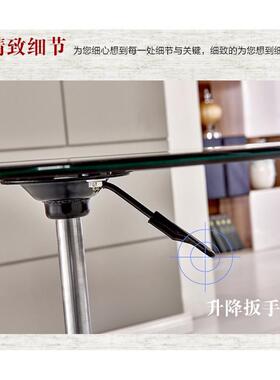 BK9K圆形升降洽谈桌钢化玻璃小圆桌阳台休闲圆茶几酒吧圆桌展