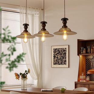 法式中古卧室床头吊灯复古日式诧寂风美式主卧房间垂线长吊线小灯