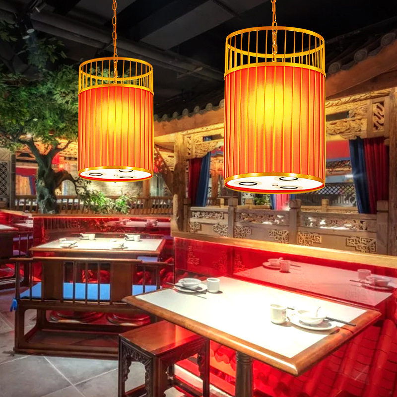 国潮风烧烤店吧台餐厅小吊灯中式商用火锅店餐饮专用灯带射灯卡座图片