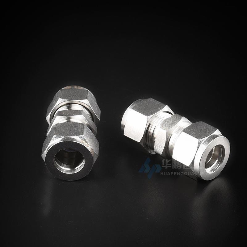 304/316不锈钢卡套接头中间接头等径二通卡套两通变径异径仪表管8