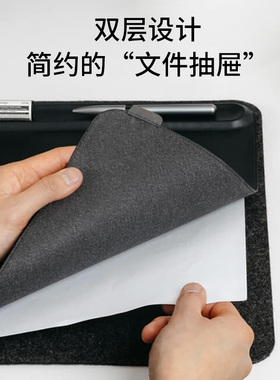 Orbitkey滑鼠垫皮革办公电脑桌垫键盘垫防水超大高级桌搭文件隐藏