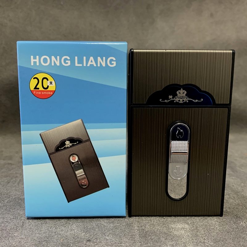 充电烟盒打火机一体20支装创意个性可携式粗中细支整盒装软硬包通