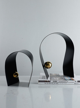 简约现代黑色金球铁艺金属拱门创意艺术摆件样板房桌面装饰摆设