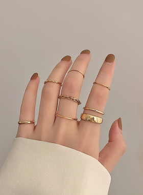 好货7pcs Fashion Jewelry Rings Set Hot Selling Metal Alloy H