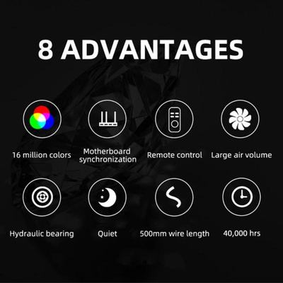 Coolmoon Computer PC Fan Adjust RGB Cooling Fan Diamond 120m