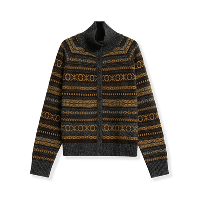 【花花推荐】轻奢时尚百搭费尔岛提花拉链针织衫5277-354-A634