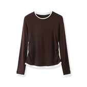 花花推荐 时尚 百搭收腰设计假两件T恤4341 354 9922