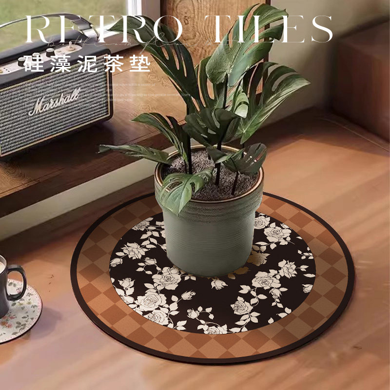桌面盆栽沥水垫圆形花盆垫子吸水速干硅藻泥防滑防摔耐脏免洗餐垫,居家布艺,餐垫,淘宝优惠券,粉丝福利购,淘宝优惠卷