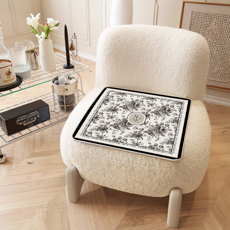 法式冰丝凉席坐垫夏季新款办公室电脑椅垫汽车久坐凉爽透气防滑垫