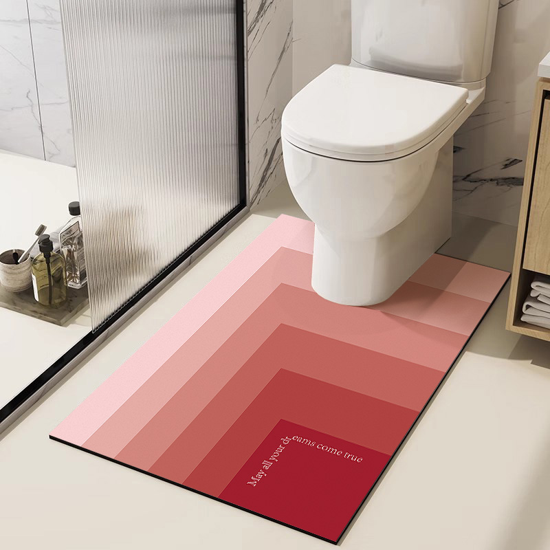 浴室马桶U型边缘地垫硅藻泥吸水速干脚垫卫生间坐便专用防滑地毯