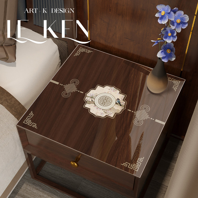 半印款床头柜垫新中式保护垫防水防油免洗软玻璃桌布冰箱垫子盖布,居家布艺,万能盖巾,淘宝优惠券,粉丝福利购,淘宝优惠卷