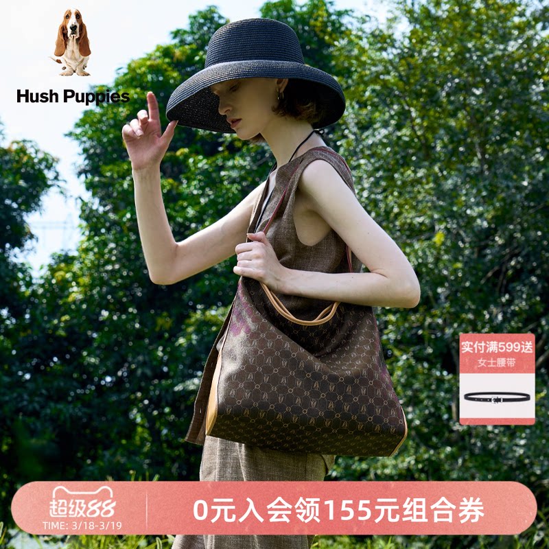 暇步士女包新款老花hobo包大容量通勤单肩包女斜挎包腋下包托特包