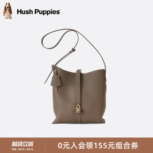 暇步士女包牛皮轻奢休闲水桶包