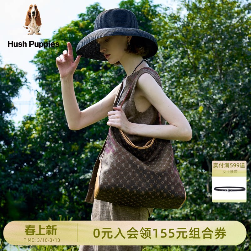 暇步士女包新款老花hobo包大容量通勤单肩包女斜挎包腋下包托特包